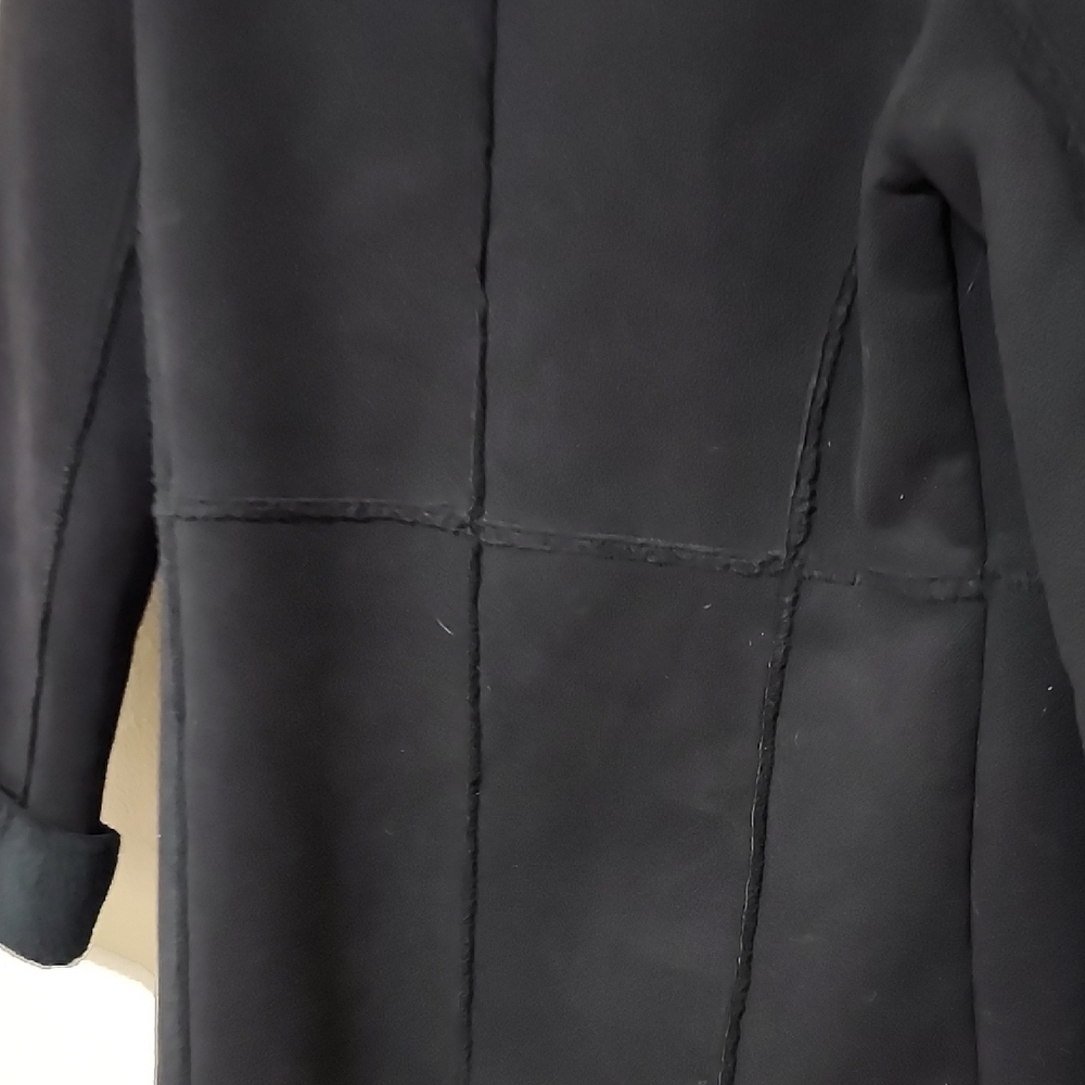 Style & Co Black Pea Coat with Notched Lapel - Picture 12 of 14
